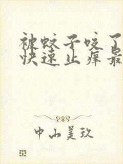 被蚊子咬了怎样快速止痒最有效的方法