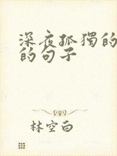 深夜孤独的伤感的句子