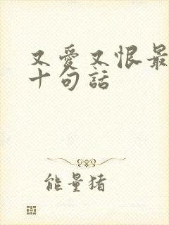 又爱又恨最经典十句话