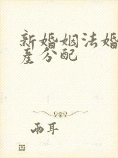 新婚姻法婚前财产分配