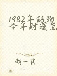1982年的狗今年财运怎么样
