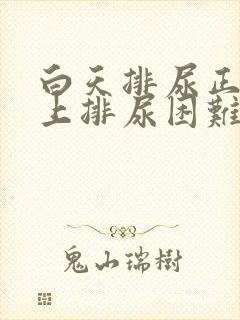 白天排尿正常晚上排尿困难啥原因