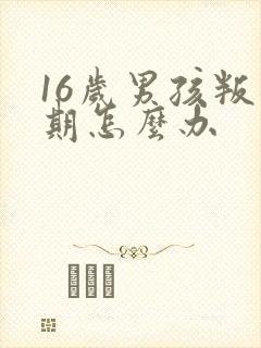 16岁男孩叛逆期怎么办