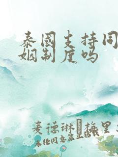 泰国支持同性婚姻制度吗