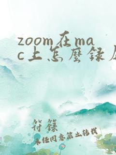 zoom在mac上怎么录屏