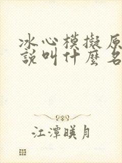 冰心模拟原著小说叫什么名字啊
