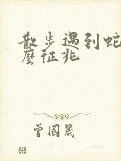 散步遇到蛇是什么征兆