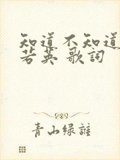 知道不知道 刘若英 歌词