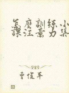 怎么训练小孩上课注意力集中