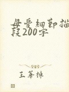 母爱细节描写片段200字