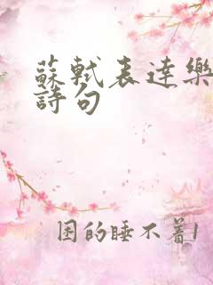 苏轼表达乐观的诗句