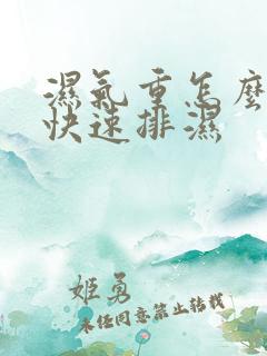 湿气重怎么调理快速排湿