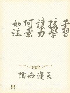 如何让孩子集中注意力学习