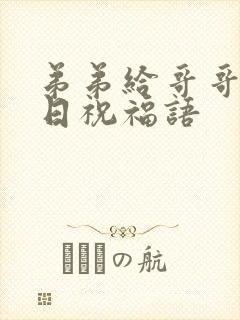 弟弟给哥哥的生日祝福语