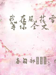我在风花雪月里等你 全文