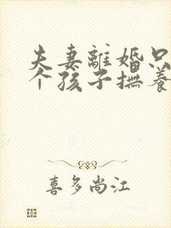 夫妻离婚只有一个孩子抚养权怎么判定