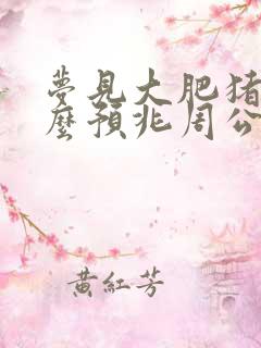 梦见大肥猪是什么预兆周公解梦