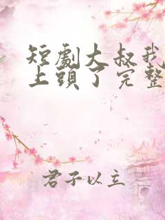 短剧大叔我对你上头了完整版