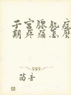 子宫腺肌症非经期疼痛怎么办