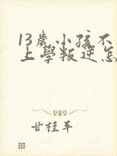 13岁小孩不想上学叛逆怎么办