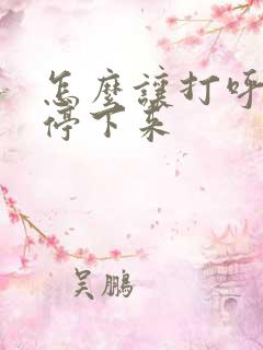 怎么让打呼的人停下来