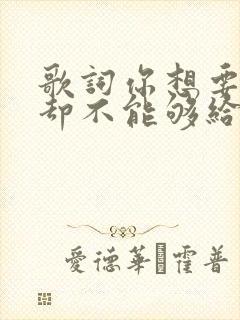 歌词你想要的我却不能够给你我所有