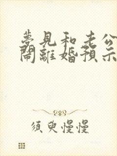 梦见和老公吵架闹离婚预示什么