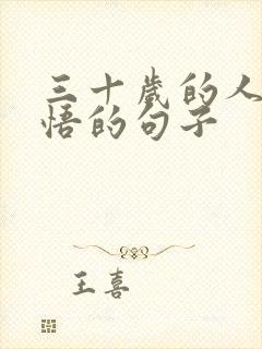 三十岁的人生感悟的句子