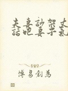 夫妻吵架丈夫说话吧妻子气到离家出走