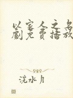 以家人之名电视剧免费播放观看