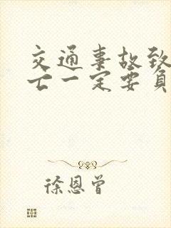 交通事故致人死亡一定要负刑事责任吗