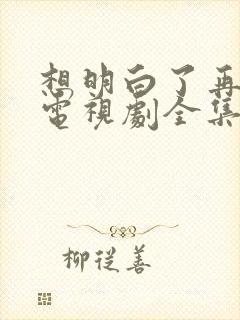 想明白了再结婚电视剧全集免费