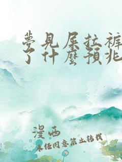 梦见屎拉裤子里了什么预兆女人