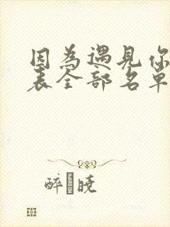 因为遇见你演员表全部名单