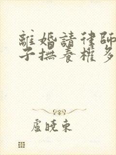 离婚请律师要孩子抚养权多少钱