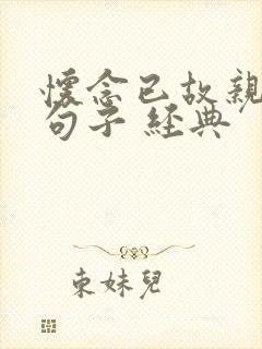 怀念已故亲人的句子 经典