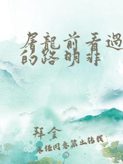 屠龙前看过龙族的路明非