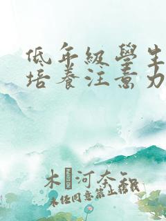 低年级学生如何培养注意力