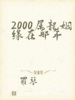 2000属龙姻缘在哪年