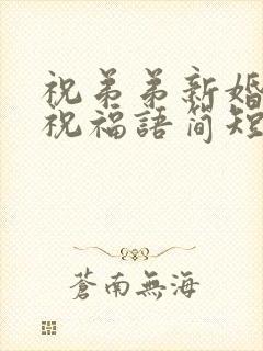 祝弟弟新婚快乐祝福语简短