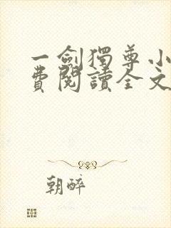 一剑独尊小说免费阅读全文下载