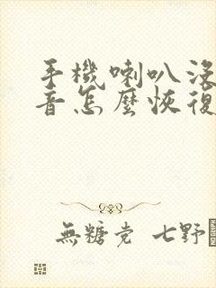 手机喇叭没有声音怎么恢复正常