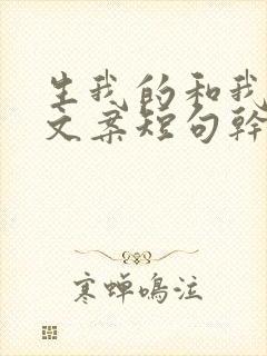 生我的和我生的文案短句干净治愈