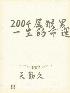 2004属猴男一生的命运如何