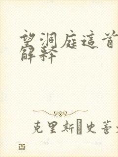 望洞庭这首诗的解释