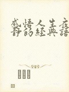 感悟人生夜深人静的经典语录