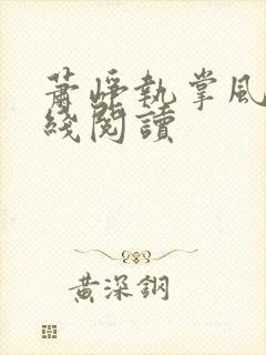 萧峥执掌风云在线阅读