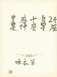 农历十月24日是什么星座