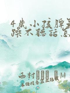 4岁小孩脾气暴躁不听话怎么办