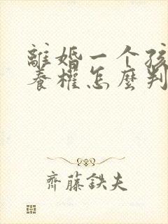 离婚一个孩子抚养权怎么判